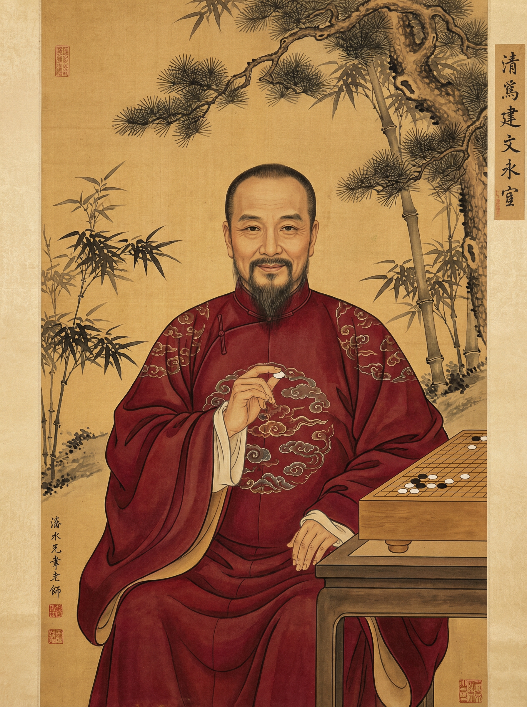 开元棋牌 - 清代围棋宗师范西屏画像